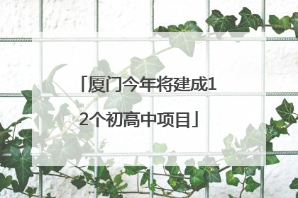 厦门今年将建成12个初高中项目