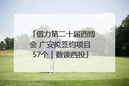 借力第二十届西博会 广安拟签约项目57个｜数读西投
