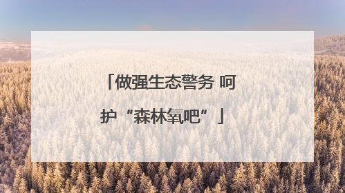 做强生态警务 呵护“森林氧吧”