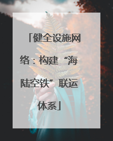 健全设施网络：构建“海陆空铁”联运体系