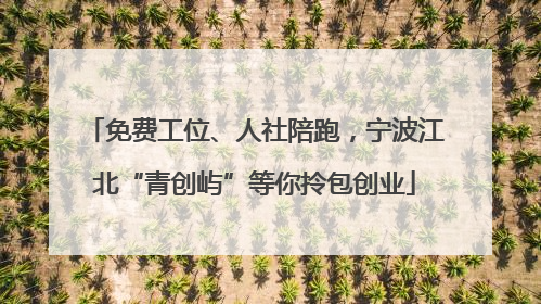 免费工位、人社陪跑，宁波江北“青创屿”等你拎包创业