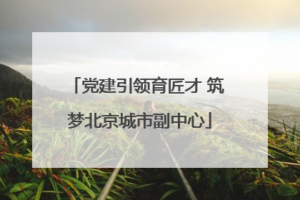 党建引领育匠才 筑梦北京城市副中心