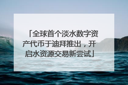 全球首个淡水数字资产代币于迪拜推出，开启水资源交易新尝试