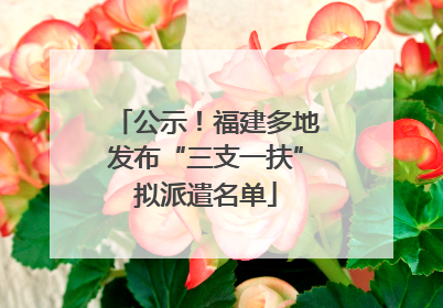 公示！福建多地发布“三支一扶”拟派遣名单