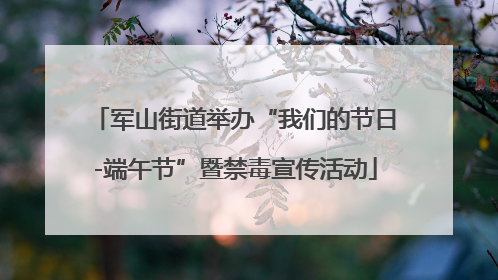军山街道举办“我们的节日-端午节”暨禁毒宣传活动