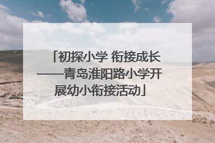 初探小学 衔接成长——青岛淮阳路小学开展幼小衔接活动