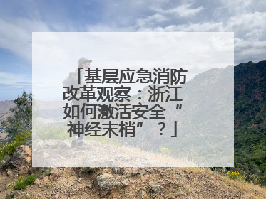 基层应急消防改革观察：浙江如何激活安全“神经末梢”？