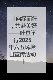 向绿而行，共赴美好——叶县举行2025年六五环境日宣传活动