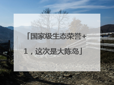 国家级生态荣誉+1，这次是大陈岛