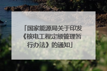 国家能源局关于印发《核电工程定额管理暂行办法》的通知
