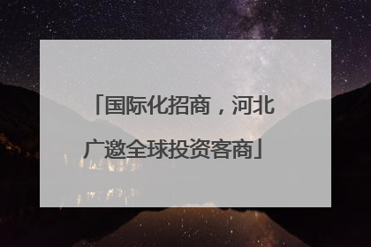 国际化招商，河北广邀全球投资客商
