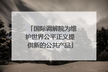 国际调解院为维护世界公平正义提供新的公共产品