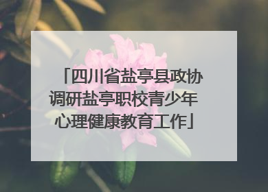 四川省盐亭县政协调研盐亭职校青少年心理健康教育工作