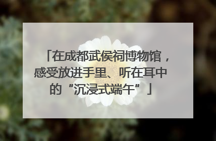 在成都武侯祠博物馆，感受放进手里、听在耳中的“沉浸式端午”