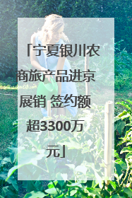 宁夏银川农商旅产品进京展销 签约额超3300万元