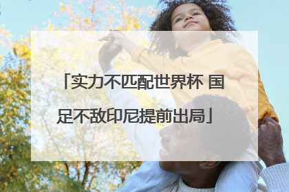 实力不匹配世界杯 国足不敌印尼提前出局
