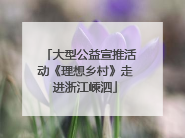 大型公益宣推活动《理想乡村》走进浙江嵊泗