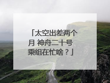 太空出差两个月 神舟二十号乘组在忙啥？