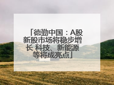 德勤中国：A股新股市场将稳步增长 科技、新能源等将成亮点