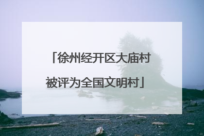 徐州经开区大庙村被评为全国文明村