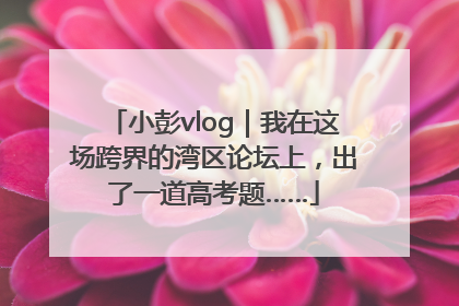 小彭vlog｜我在这场跨界的湾区论坛上，出了一道高考题……