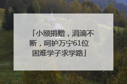 小额捐赠，涓滴不断，呵护万宁61位困难学子求学路