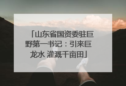 山东省国资委驻巨野第一书记：引来巨龙水 灌溉千亩田