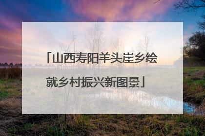 山西寿阳羊头崖乡绘就乡村振兴新图景