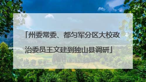 州委常委、都匀军分区大校政治委员王文建到独山县调研