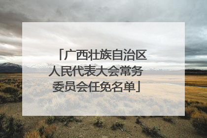 广西壮族自治区人民代表大会常务委员会任免名单