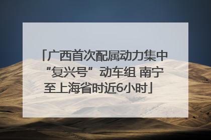 广西首次配属动力集中“复兴号”动车组 南宁至上海省时近6小时
