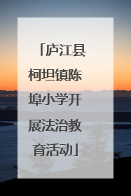 庐江县柯坦镇陈埠小学开展法治教育活动