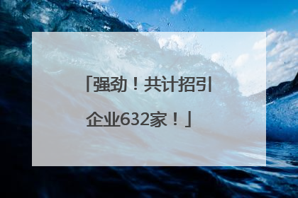 强劲！共计招引企业632家！