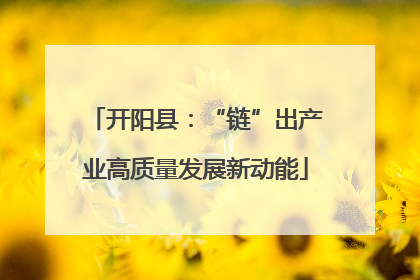 开阳县：“链”出产业高质量发展新动能