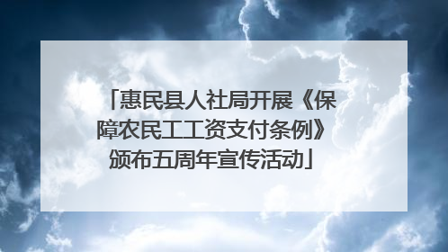 惠民县人社局开展《保障农民工工资支付条例》颁布五周年宣传活动