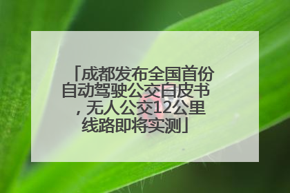 成都发布全国首份自动驾驶公交白皮书，无人公交12公里线路即将实测