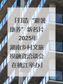 打造“避暑康养”新名片 2025年湖南乡村文旅投融资洽谈会在桃江举办