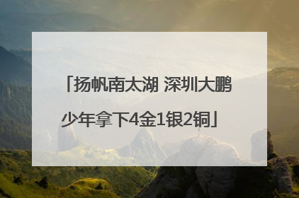 扬帆南太湖 深圳大鹏少年拿下4金1银2铜