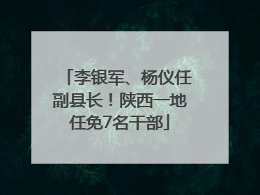 李银军、杨仪任副县长！陕西一地任免7名干部