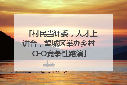 村民当评委，人才上讲台，望城区举办乡村CEO竞争性路演