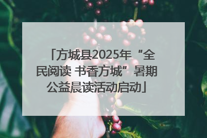 方城县2025年“全民阅读 书香方城”暑期公益晨读活动启动