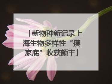 新物种新记录上海生物多样性“摸家底”收获颇丰