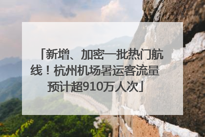 新增、加密一批热门航线！杭州机场暑运客流量预计超910万人次