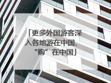 更多外国游客深入各地游在中国、“购”在中国