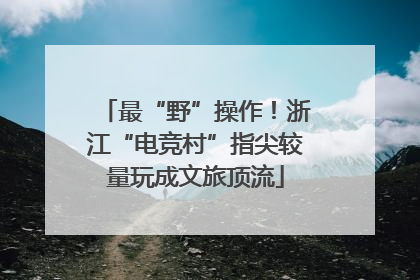 最“野”操作！浙江“电竞村”指尖较量玩成文旅顶流