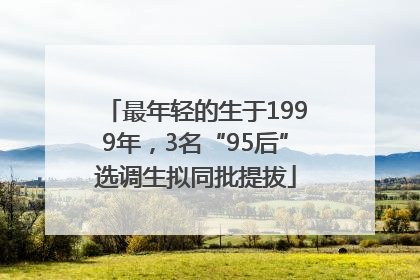 最年轻的生于1999年，3名“95后”选调生拟同批提拔