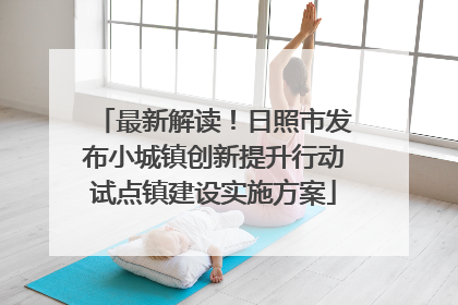 最新解读！日照市发布小城镇创新提升行动试点镇建设实施方案