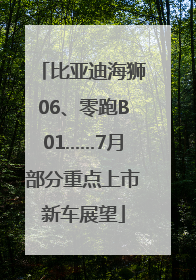 比亚迪海狮06、零跑B01……7月部分重点上市新车展望