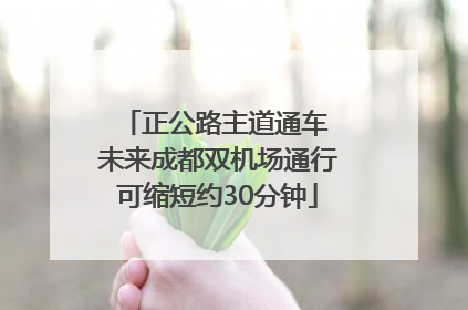 正公路主道通车 未来成都双机场通行可缩短约30分钟