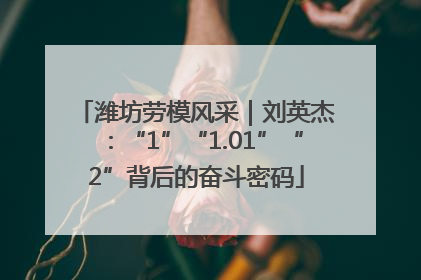 潍坊劳模风采｜刘英杰：“1”“1.01”“2”背后的奋斗密码